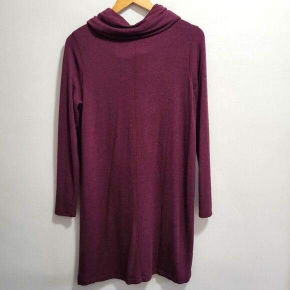 Lou & Grey Burgundy Cowlneck Soft Sweater Dress Size Medium - Picture 3 of 7